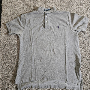 Vintage Polo Ralph Lauren Polo Shirt Mens Size Large Grey W Purple Pony